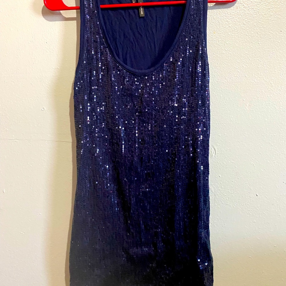 Maurice’s Navy Blue Sequin Tank Top size Medium